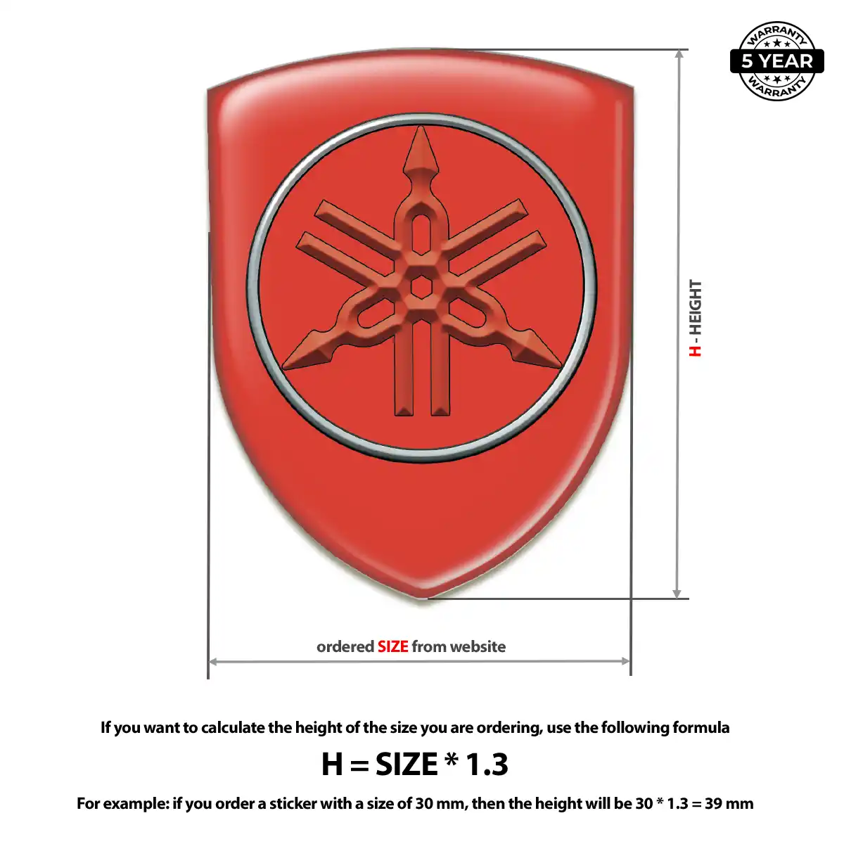 Yamaha 3D Emblem Sticker Superior Craft