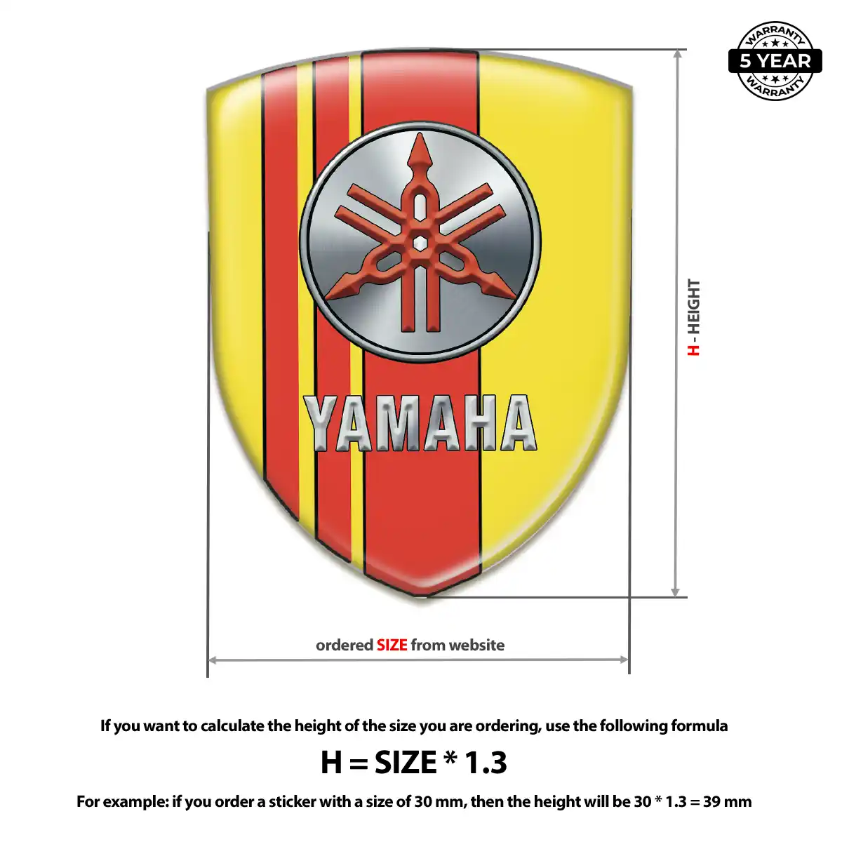 Yamaha 3D Gel Sticker Branded Line