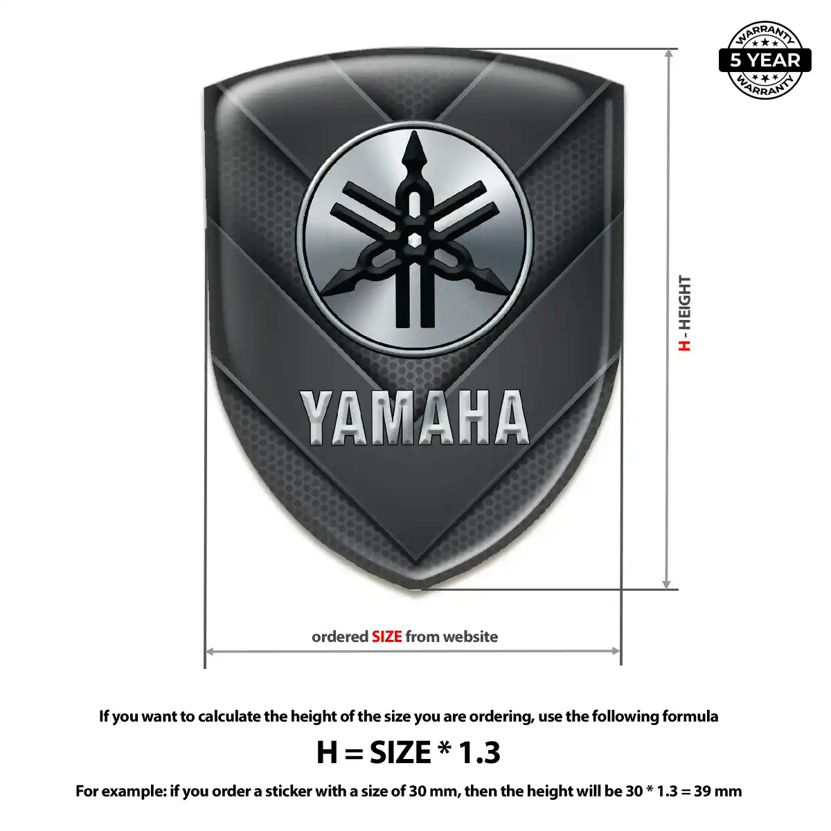 Yamaha 3D Gel Sticker Elite Finish