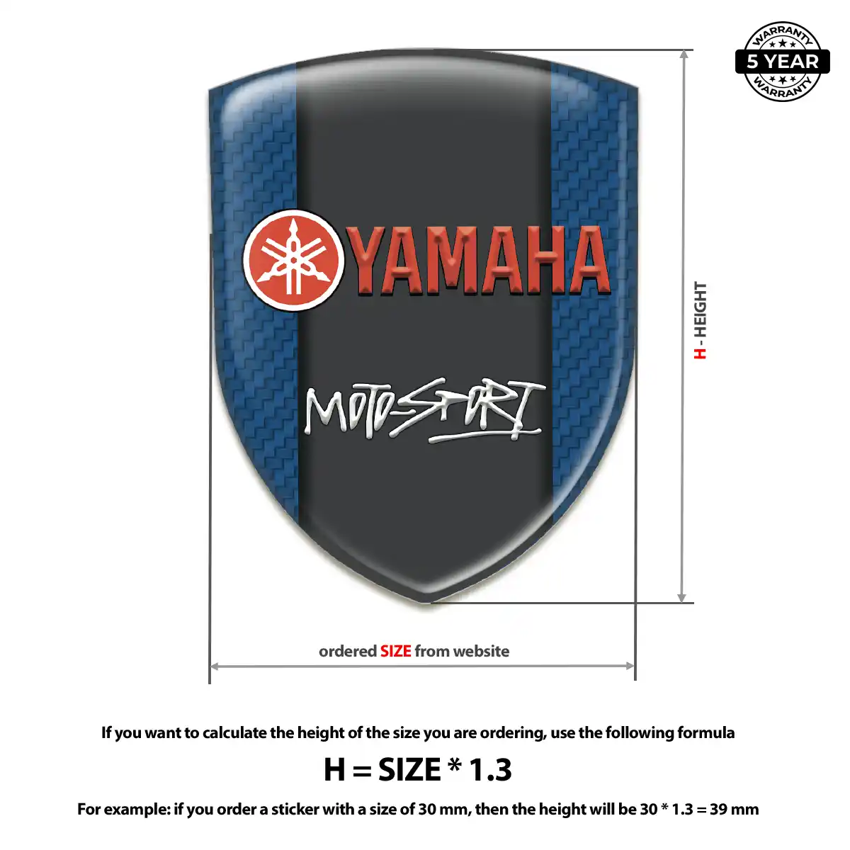 Yamaha 3D Gel Sticker Exterior Luxe