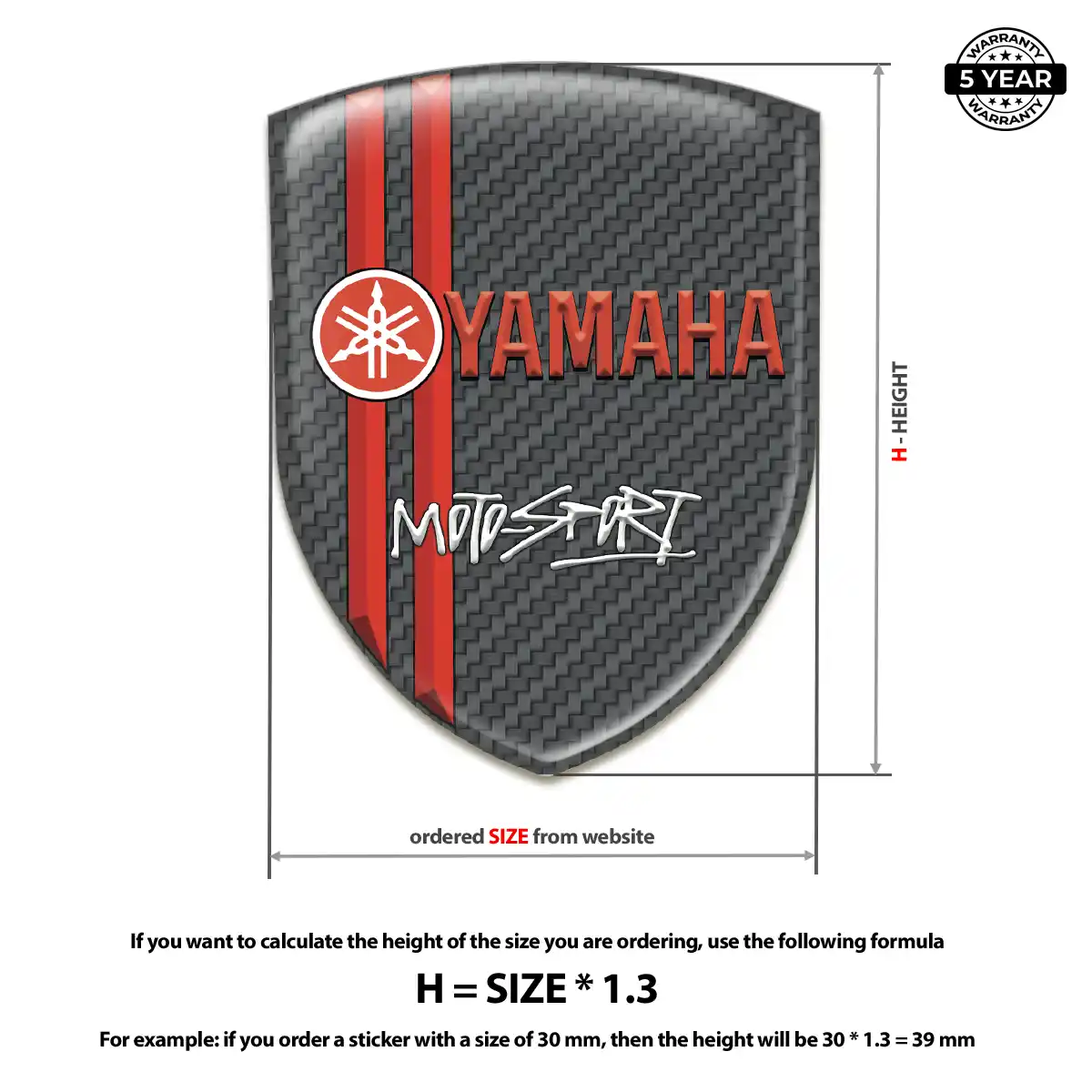 Yamaha 3D Gel Sticker Refined Design
