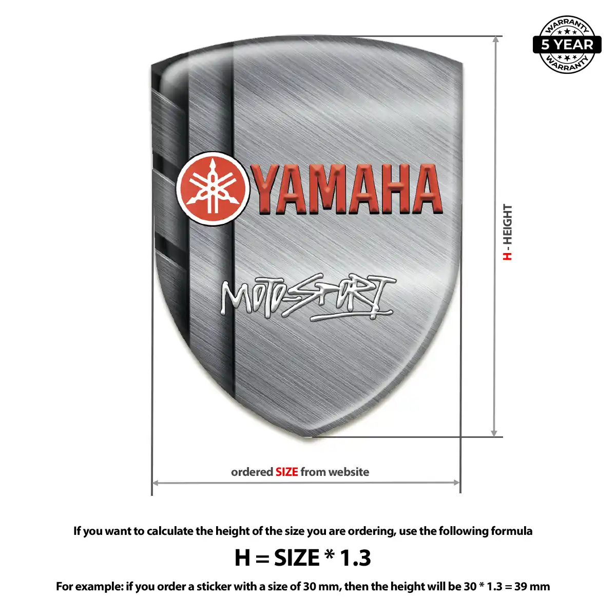 Yamaha 3D Gel Sticker Sleek Style