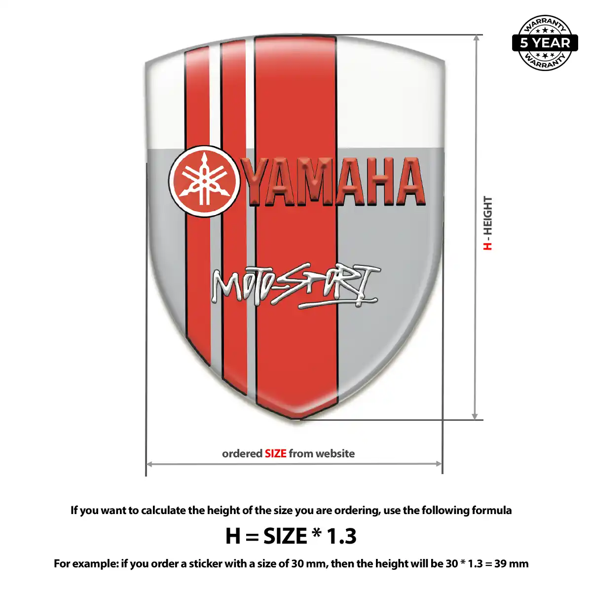 Yamaha 3D Gel Sticker Vortex Series