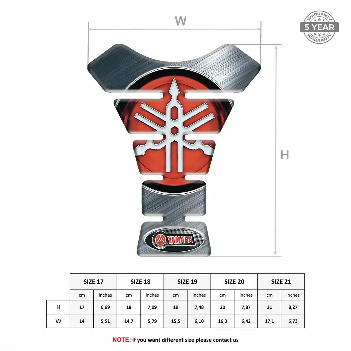 Yamaha 3D Gel Tank Pad Sleek Style