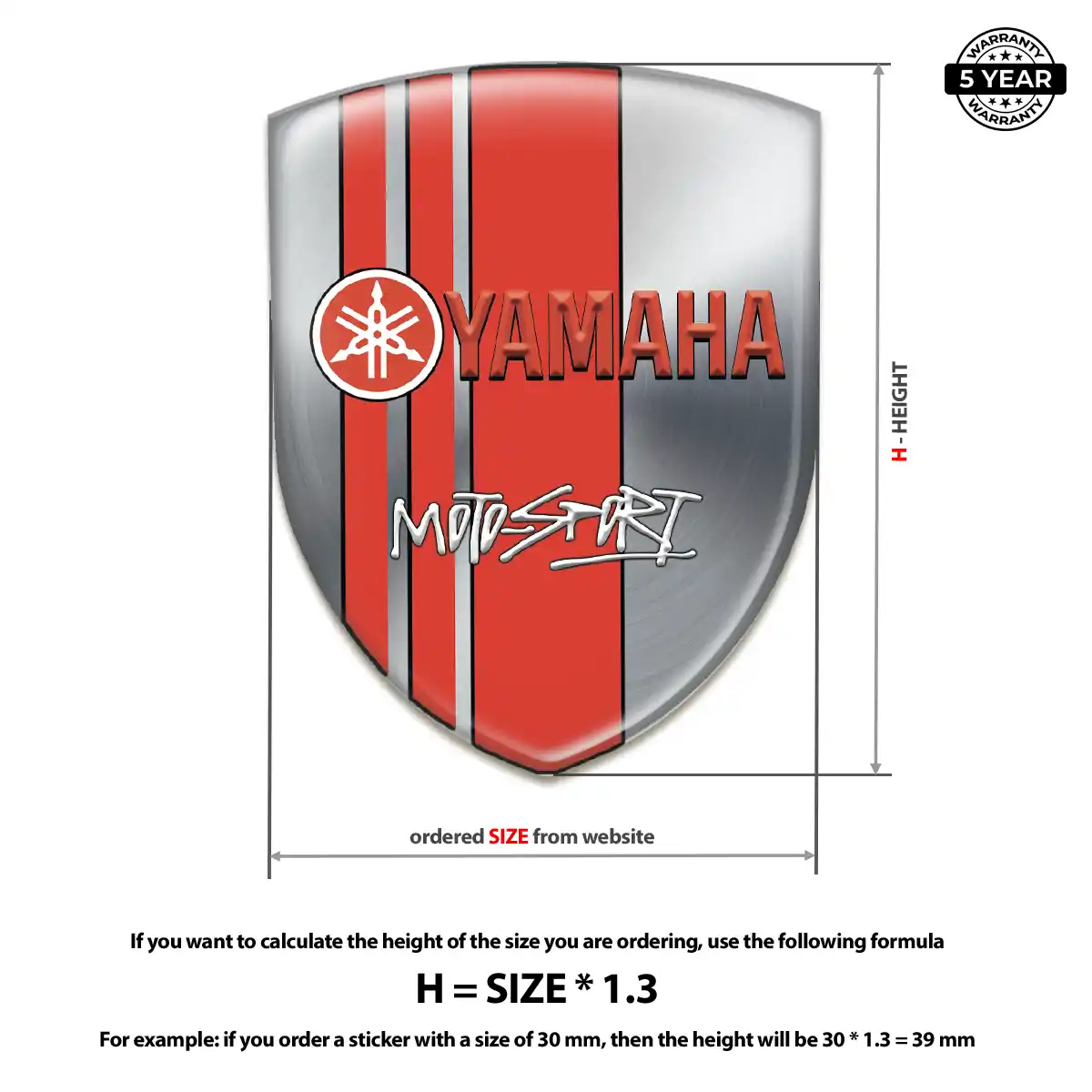 Yamaha 3D Logo Sticker Branded Line