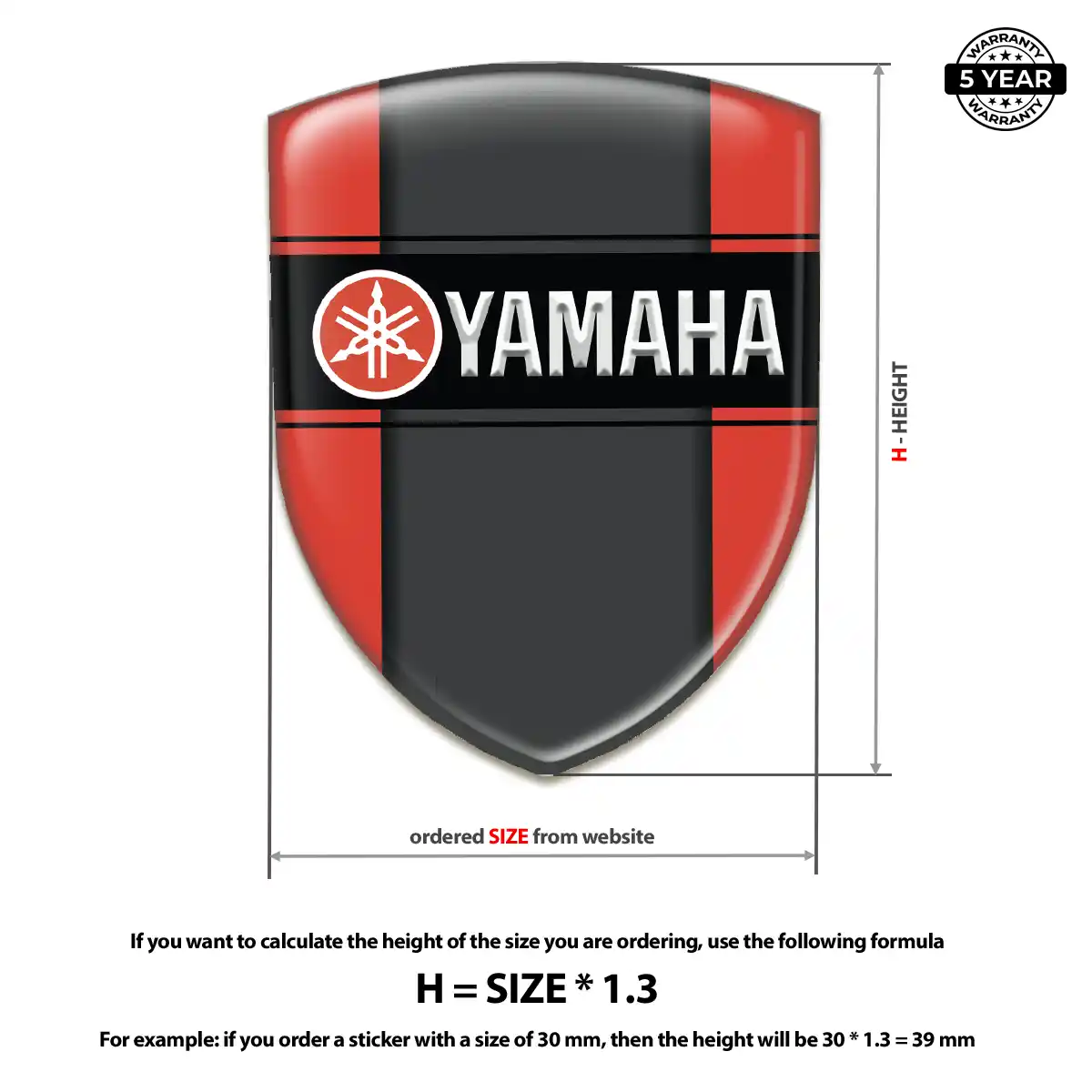 Yamaha 3D Logo Sticker Elite Finish