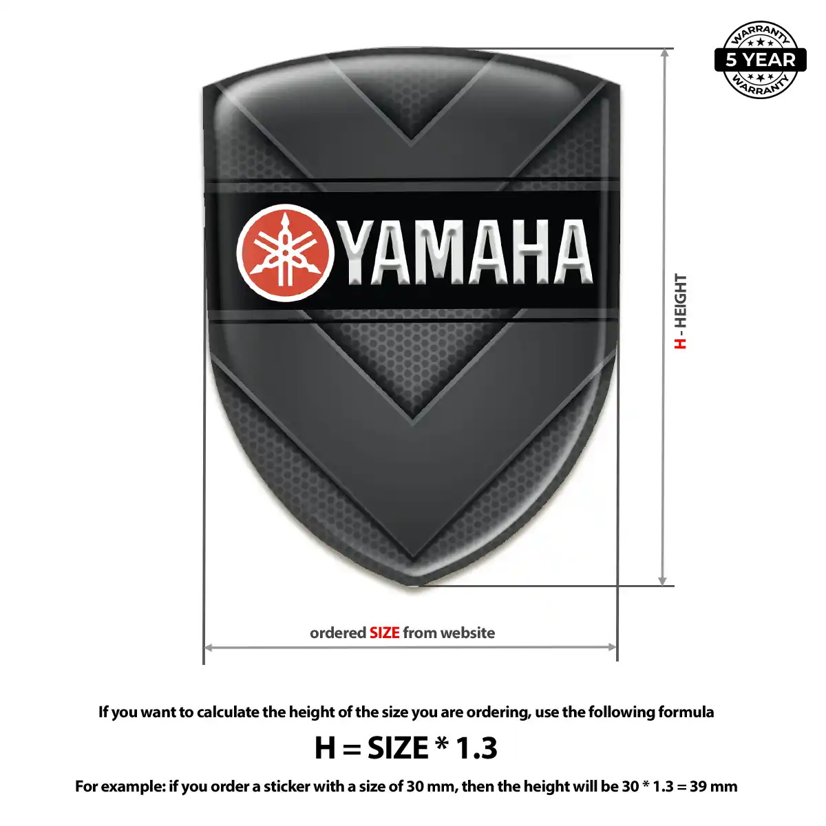 Yamaha 3D Logo Sticker Interior Elegance