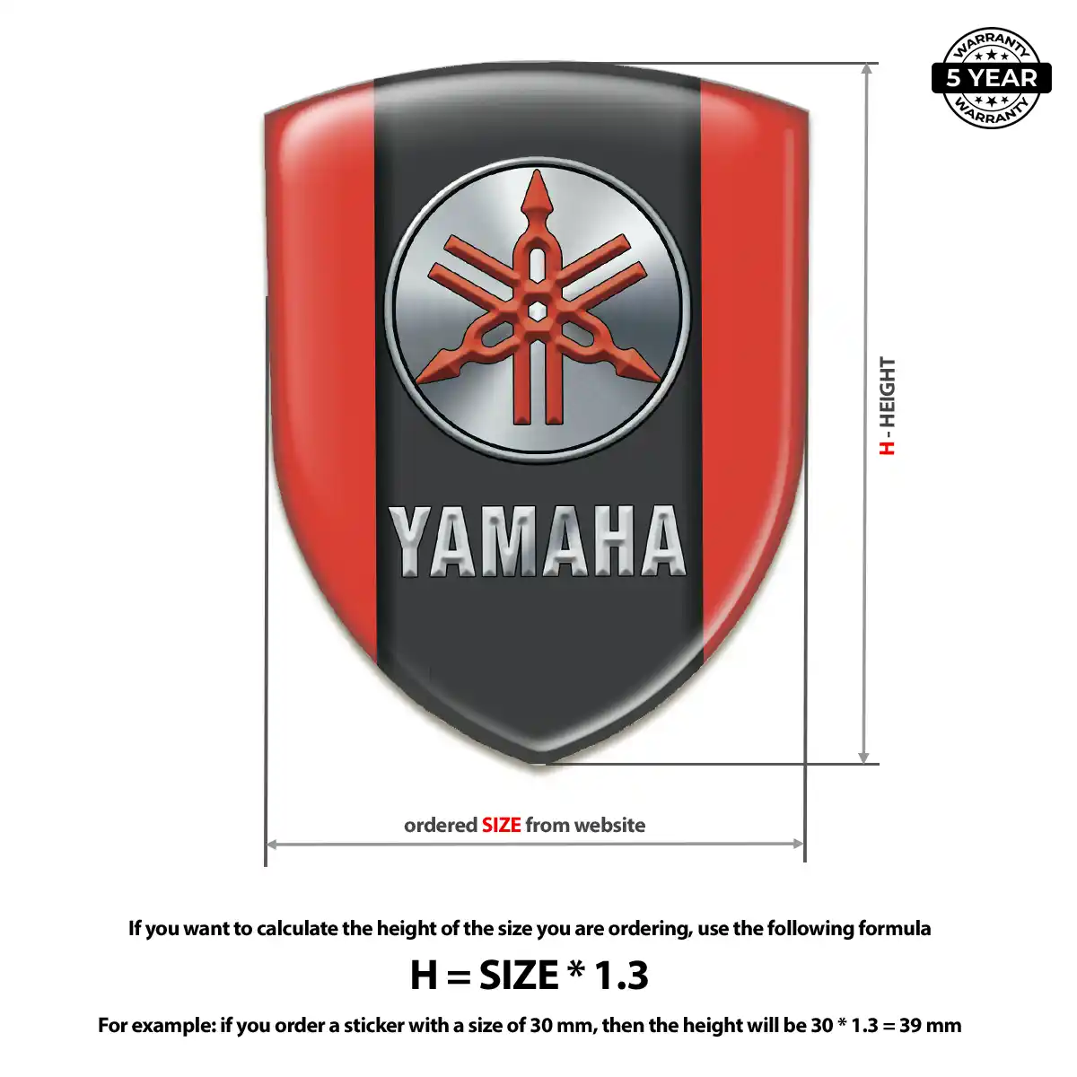 Yamaha 3D Logo Sticker Interior Luxe