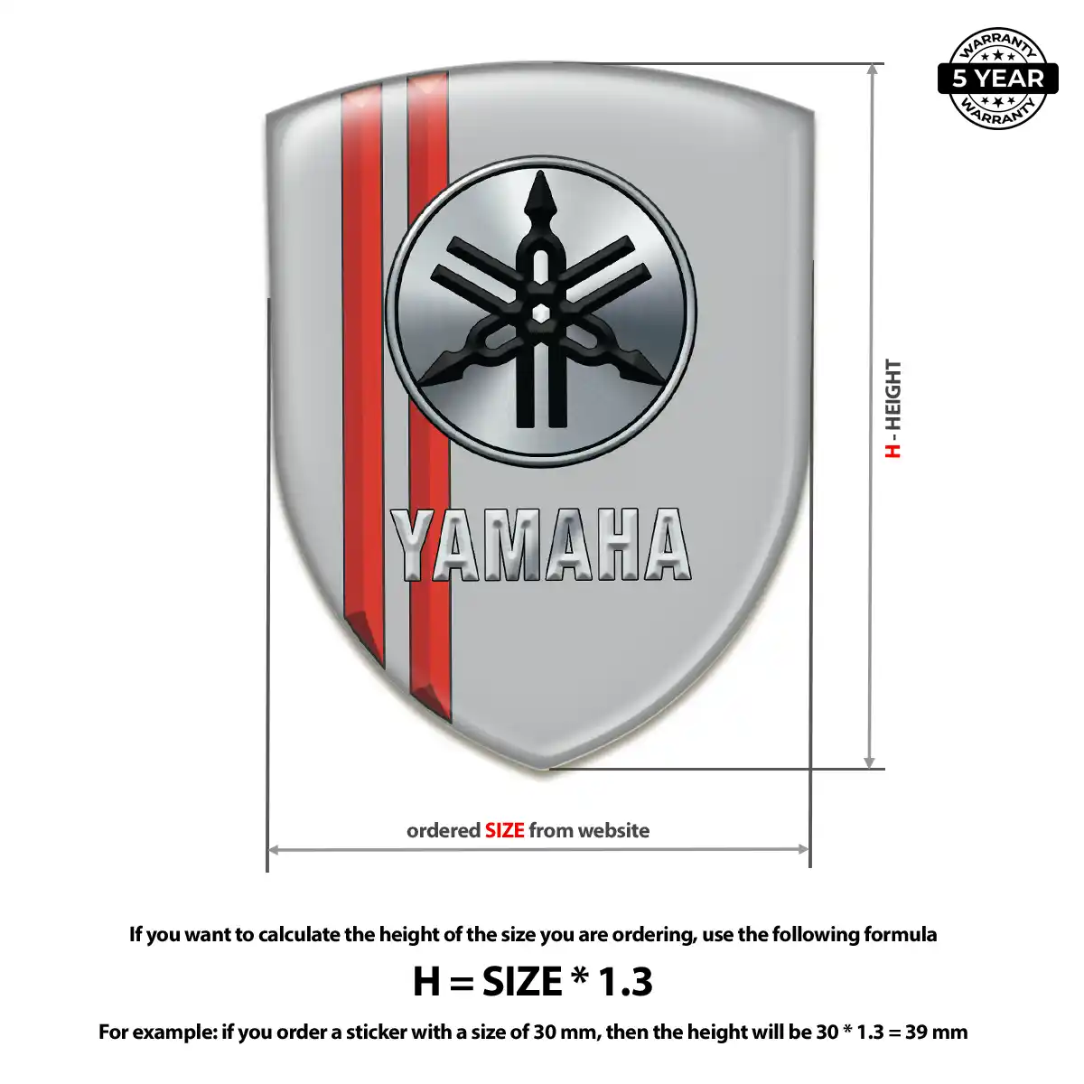 Yamaha 3D Logo Sticker Performance Style