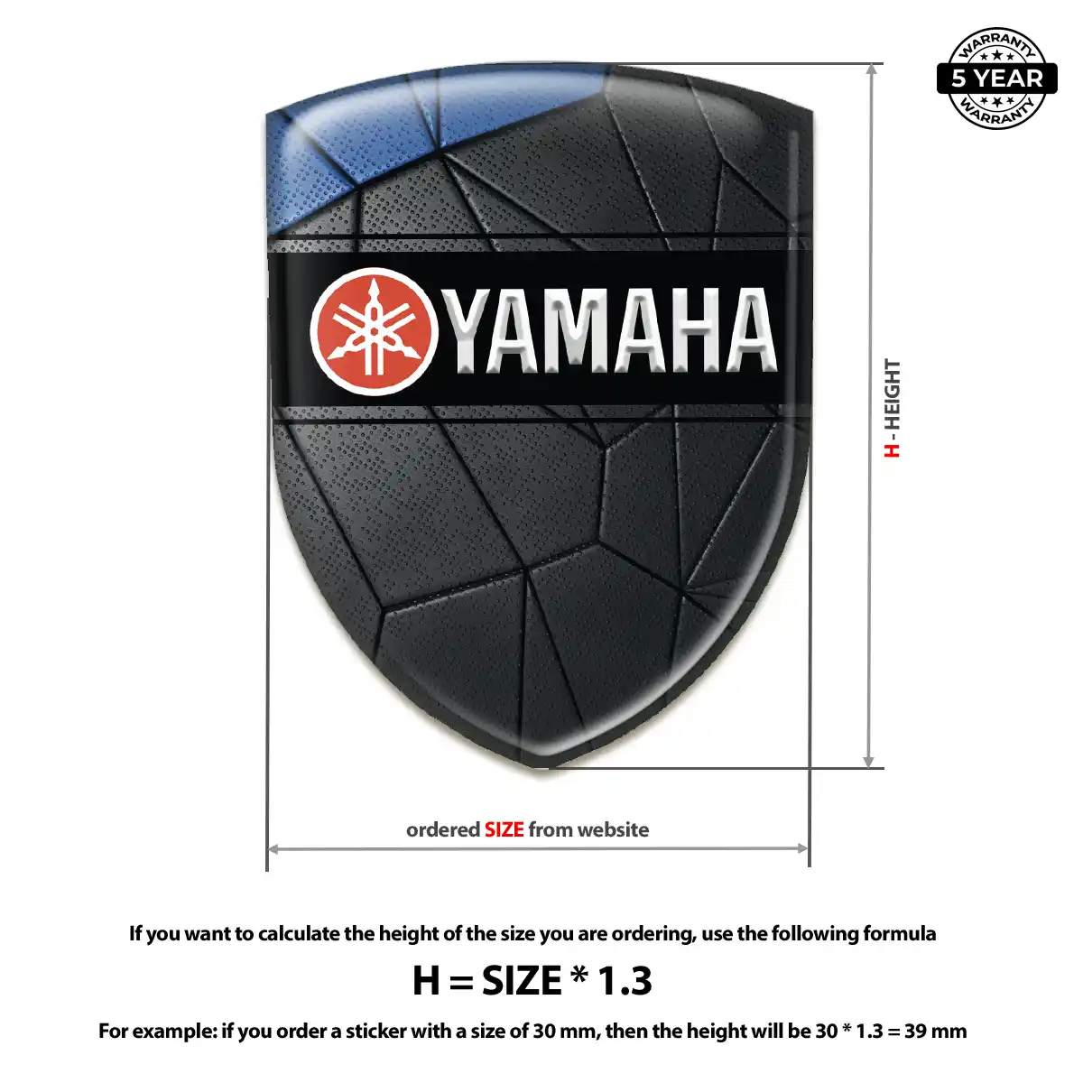 Yamaha 3D Logo Sticker Premium Dome