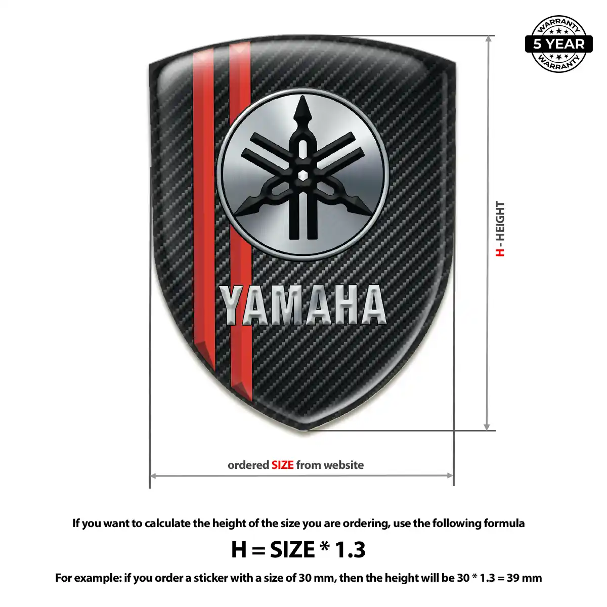 Yamaha 3D Logo Sticker Refined Design