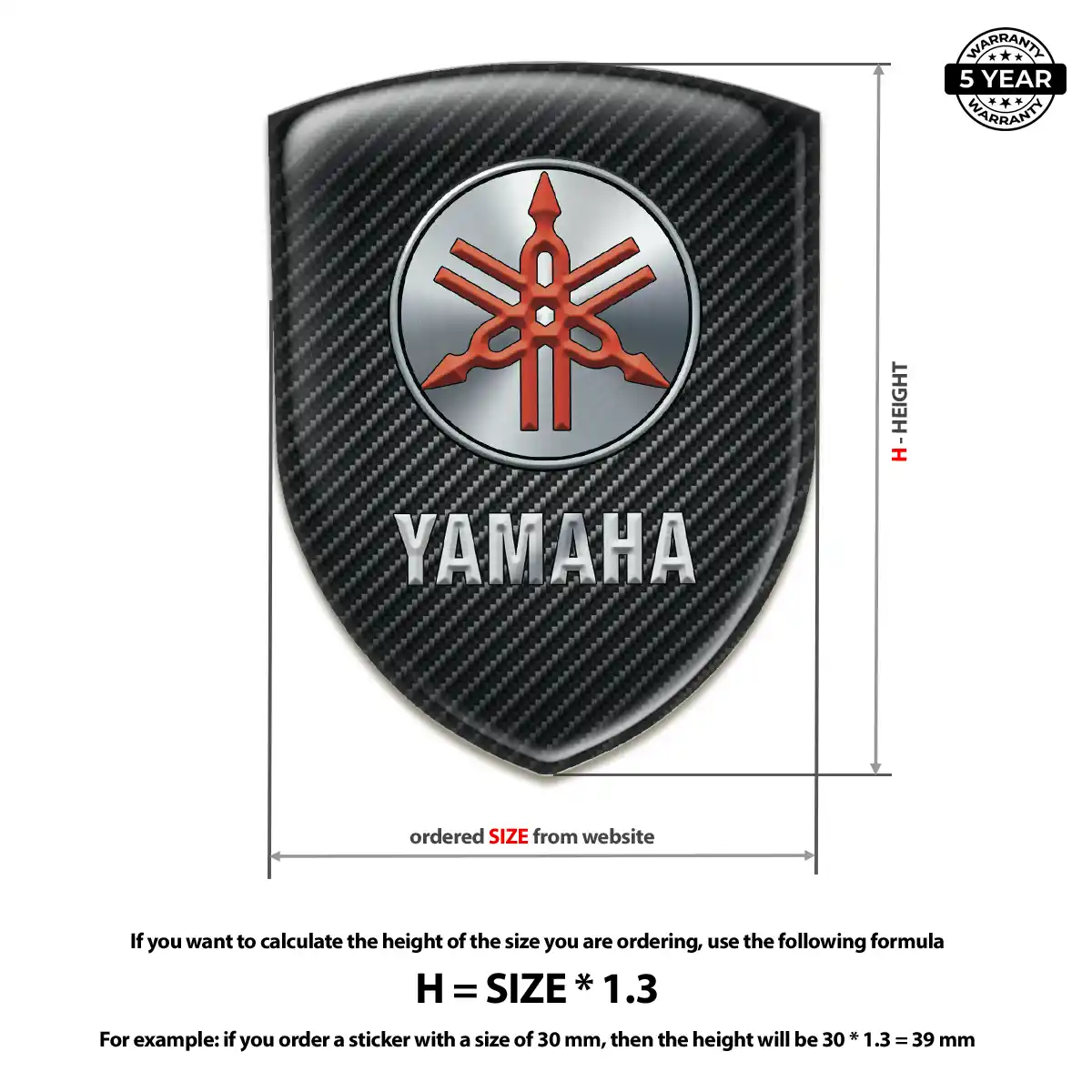 Yamaha 3D Logo Sticker Resin Elite