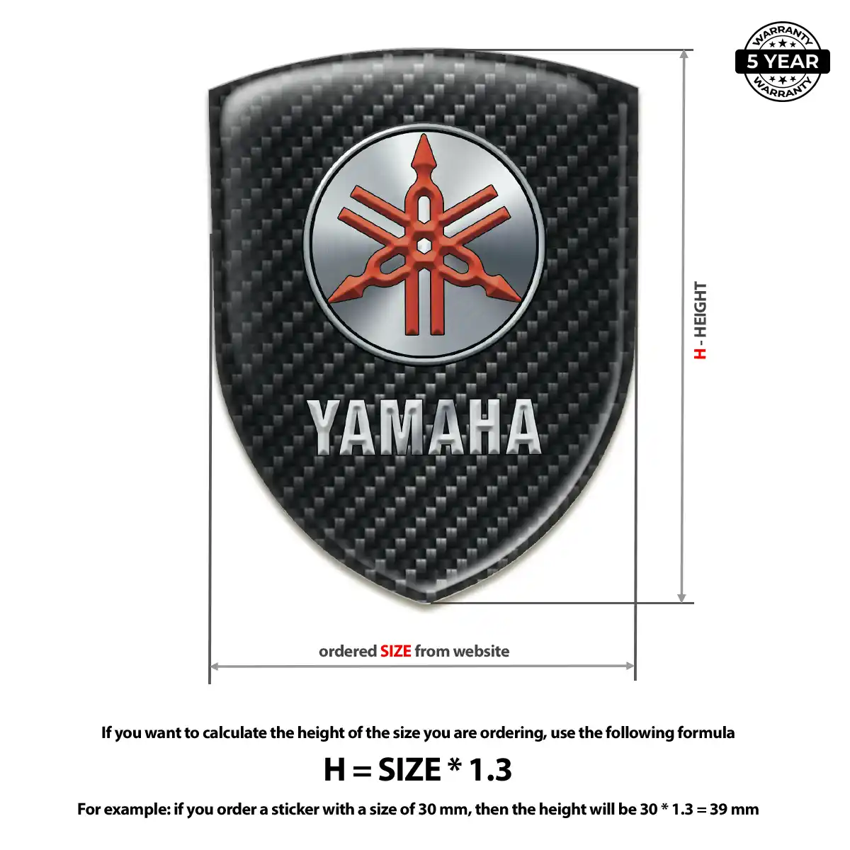 Yamaha 3D Logo Sticker Vortex Series