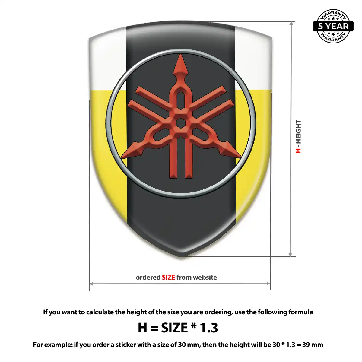 Yamaha 3D Resin Sticker Auto Tuning