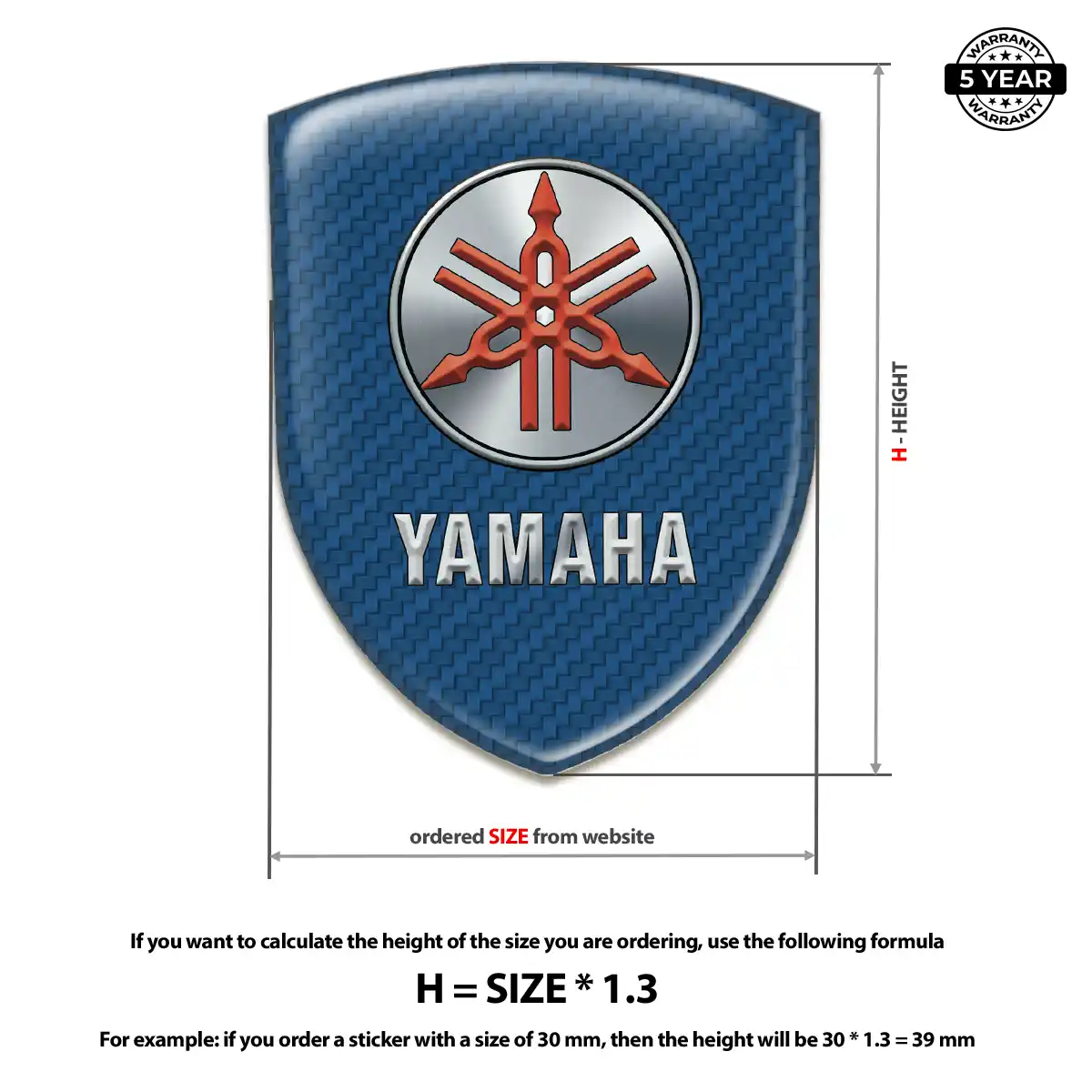 Yamaha 3D Resin Sticker Branded Line
