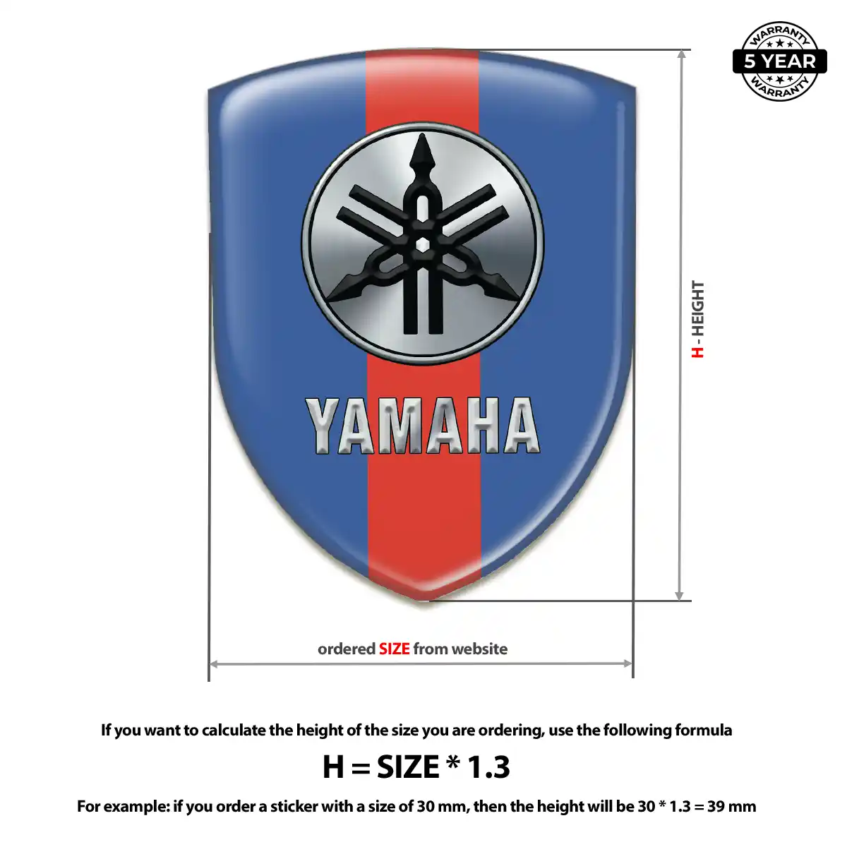 Yamaha 3D Resin Sticker Elite Finish