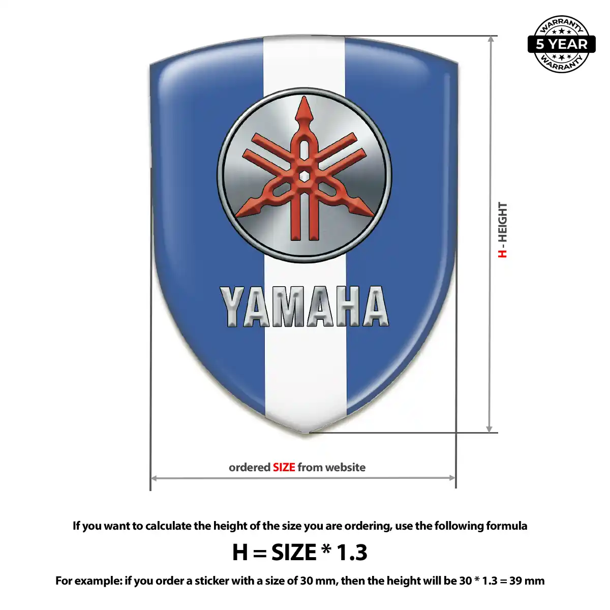 Yamaha 3D Resin Sticker Interior Elegance