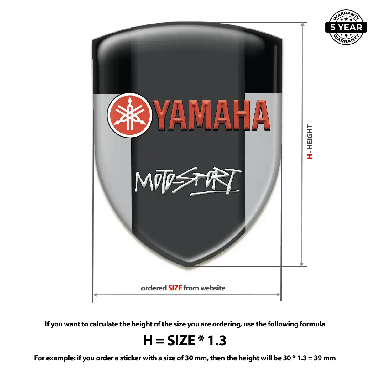 Yamaha 3D Resin Sticker Interior Luxe