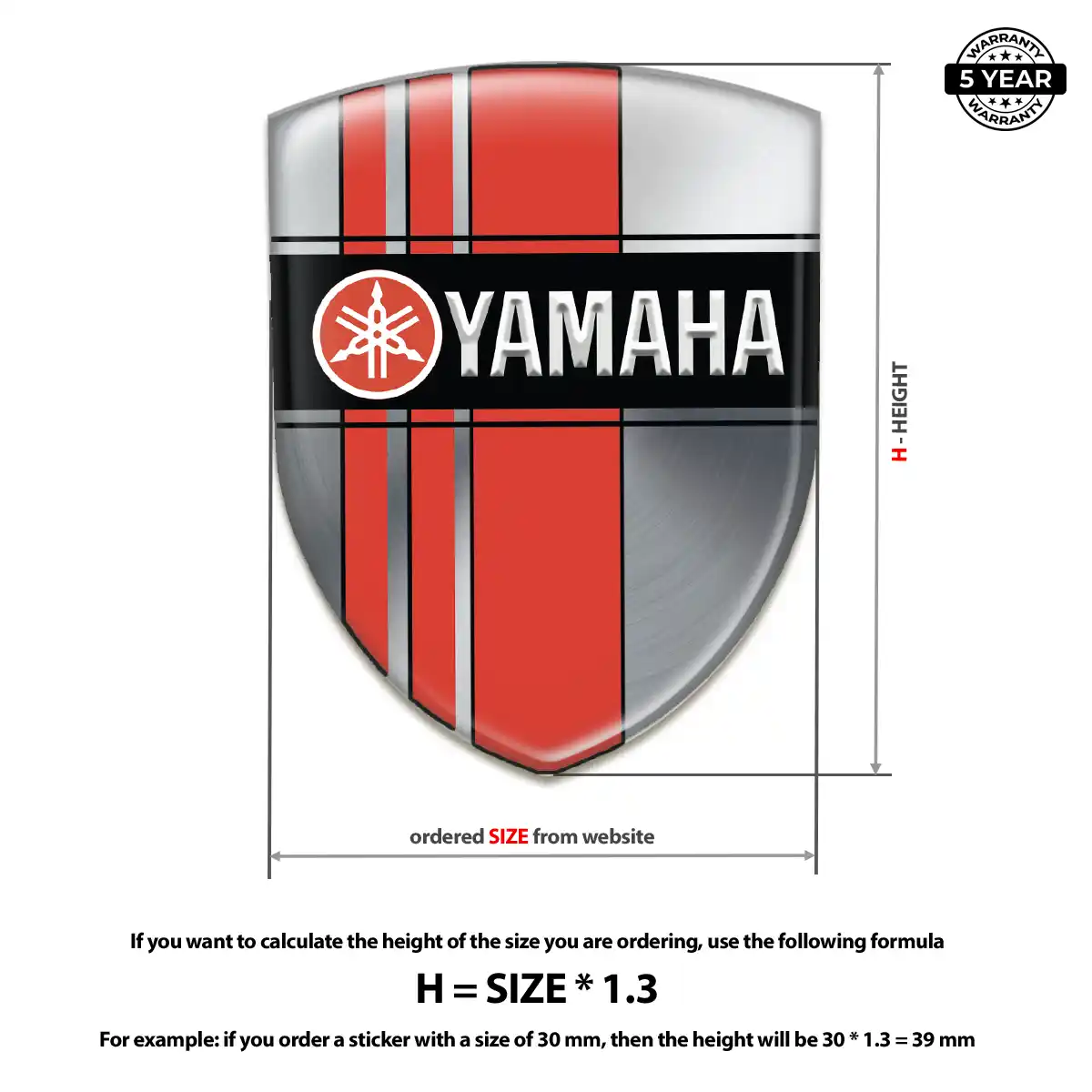 Yamaha 3D Resin Sticker Outer Style