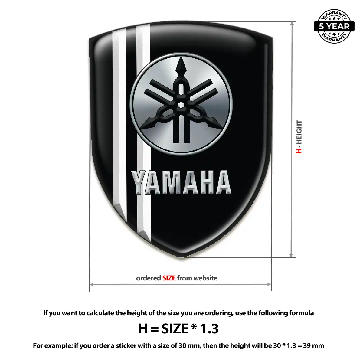 Yamaha 3D Resin Sticker Prestige Line