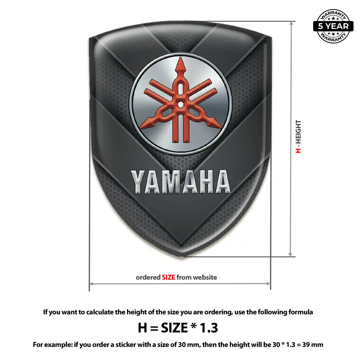 Yamaha 3D Resin Sticker Refined Design