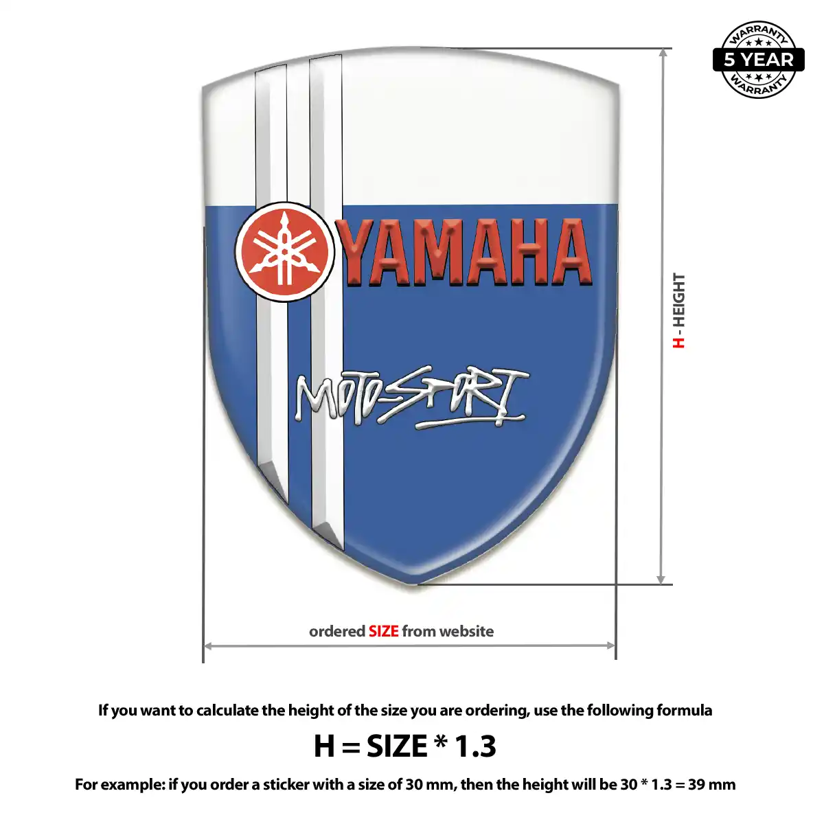 Yamaha 3D Resin Sticker Resin Elite