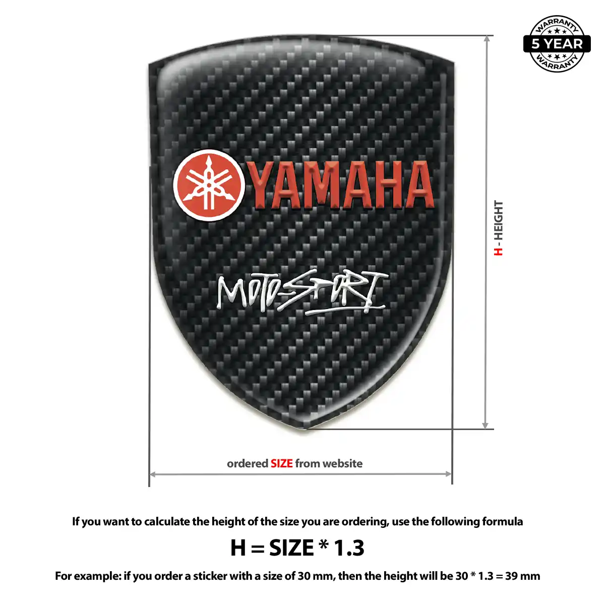 Yamaha 3D Resin Sticker Sleek Style
