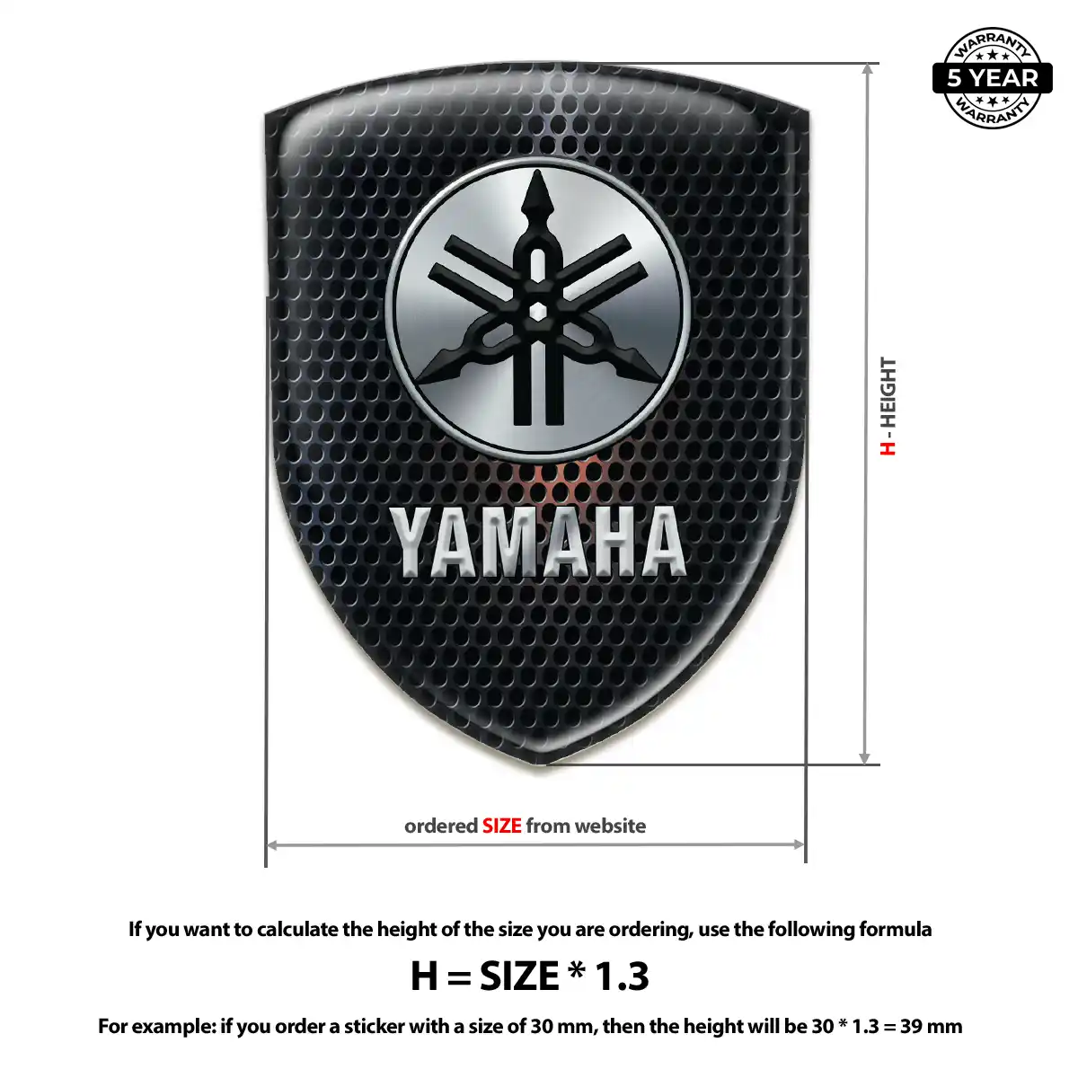 Yamaha 3D Resin Sticker Superior Craft