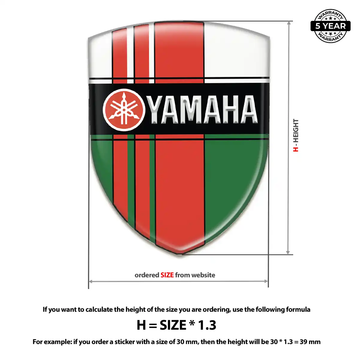 Yamaha 3D Resin Sticker Vortex Series