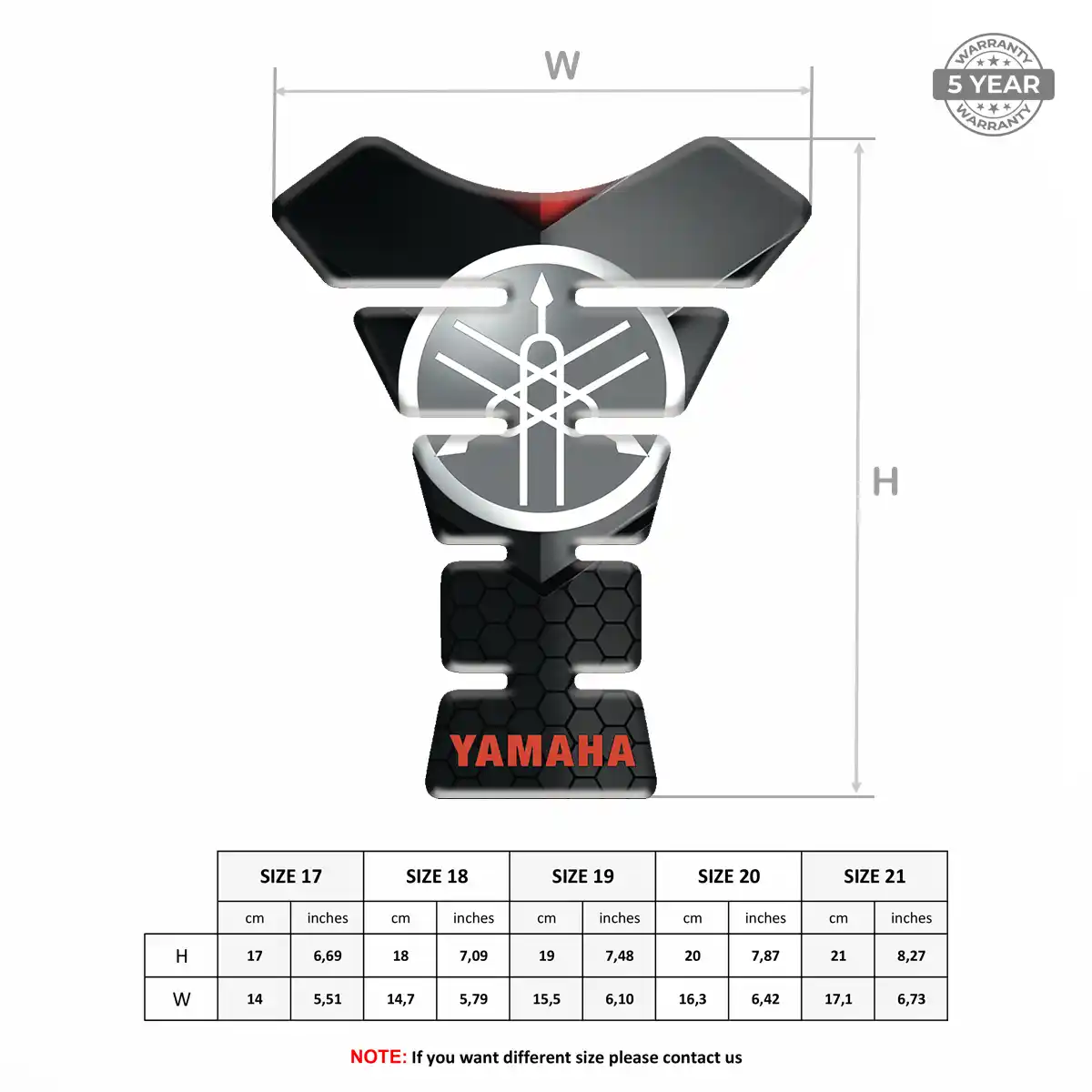 Yamaha 3D Tank Pad Sleek Style
