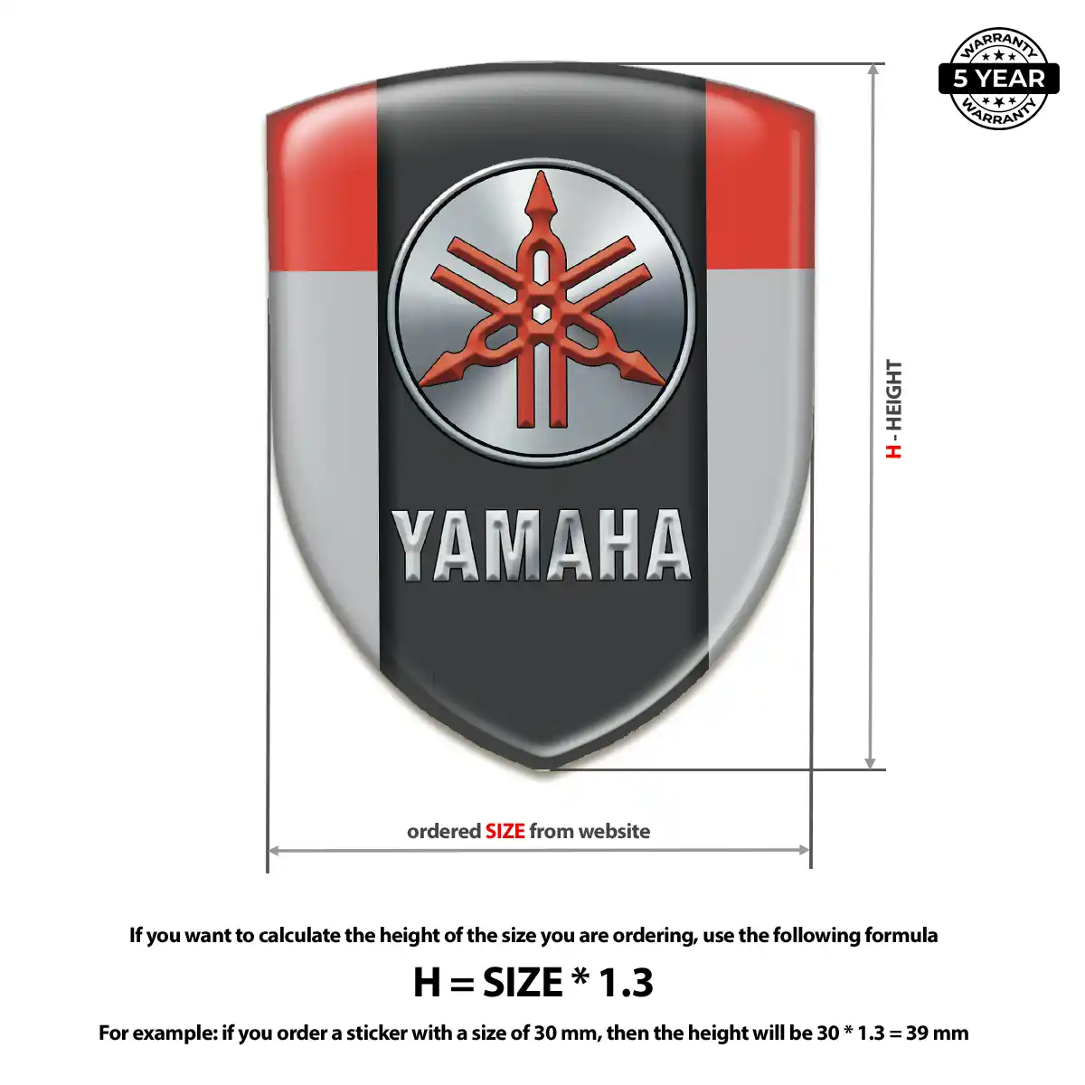 Yamaha Automotive Emblem Sticker Branded Line