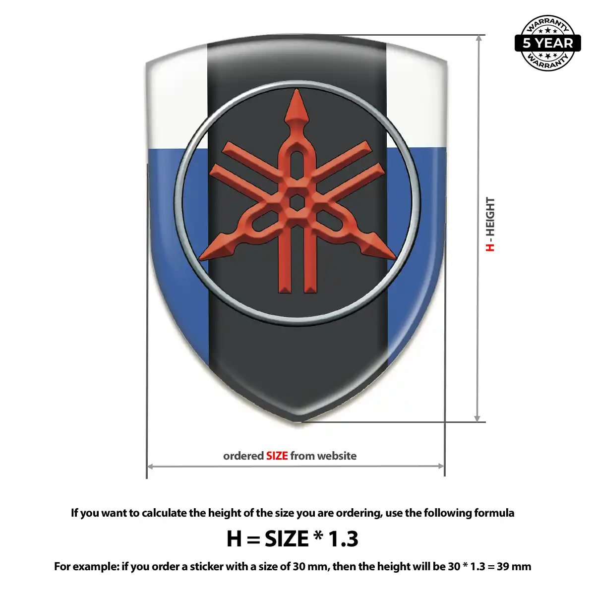 Yamaha Automotive Emblem Sticker Cabin Style