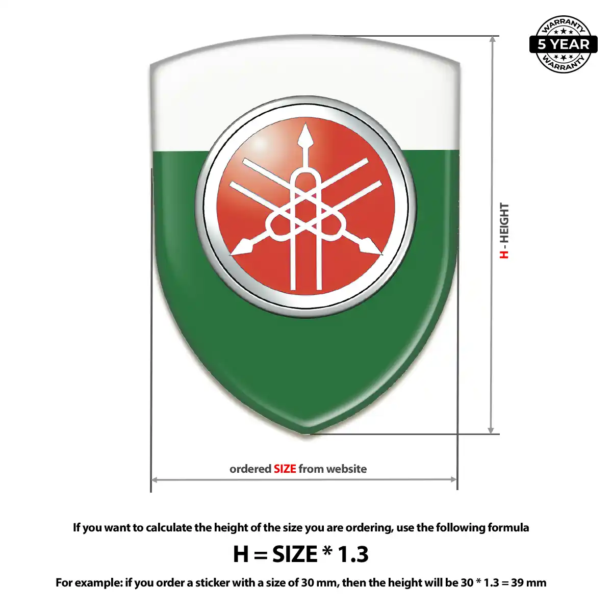 Yamaha Automotive Emblem Sticker Outer Style