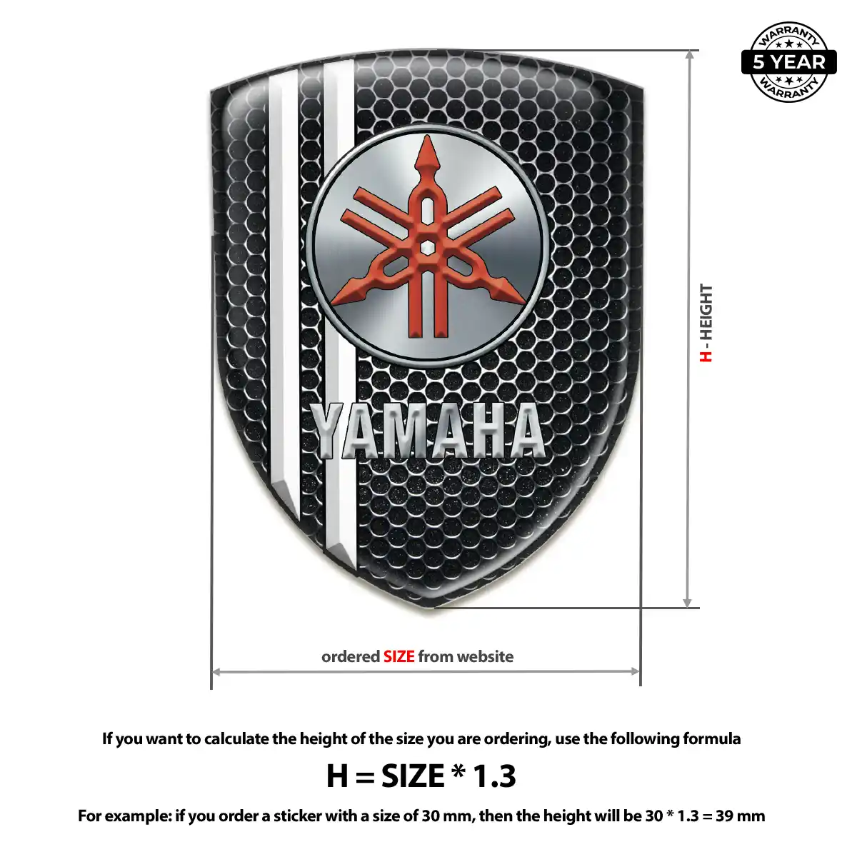 Yamaha Automotive Emblem Sticker Premium Dome