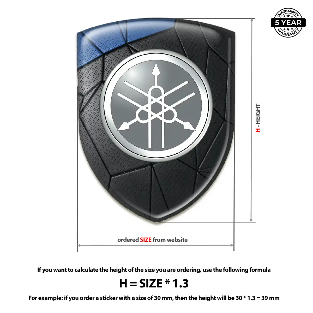 Yamaha Automotive Emblem Sticker Resin Elite