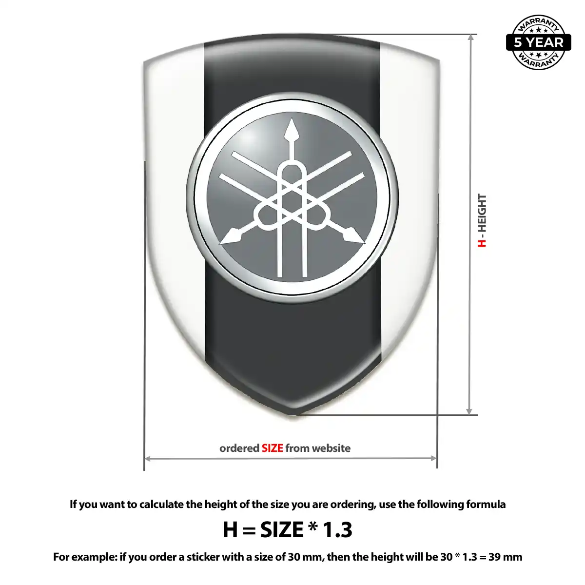 Yamaha Automotive Logo Sticker Interior Luxe