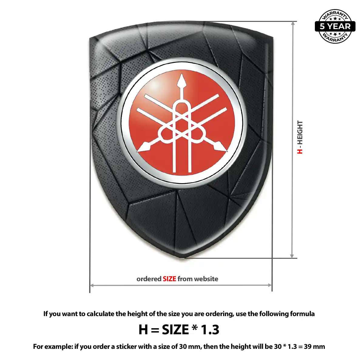 Yamaha Automotive Logo Sticker Premium Dome