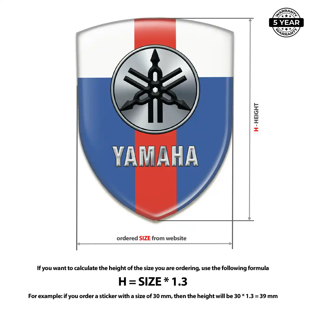Yamaha Automotive Logo Sticker Resin Luxe