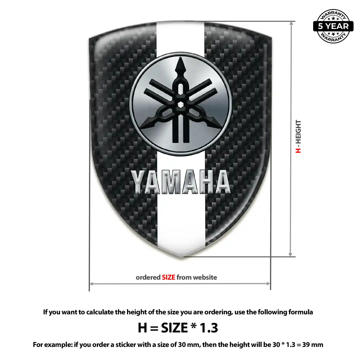 Yamaha Automotive Resin Decal Branded Line