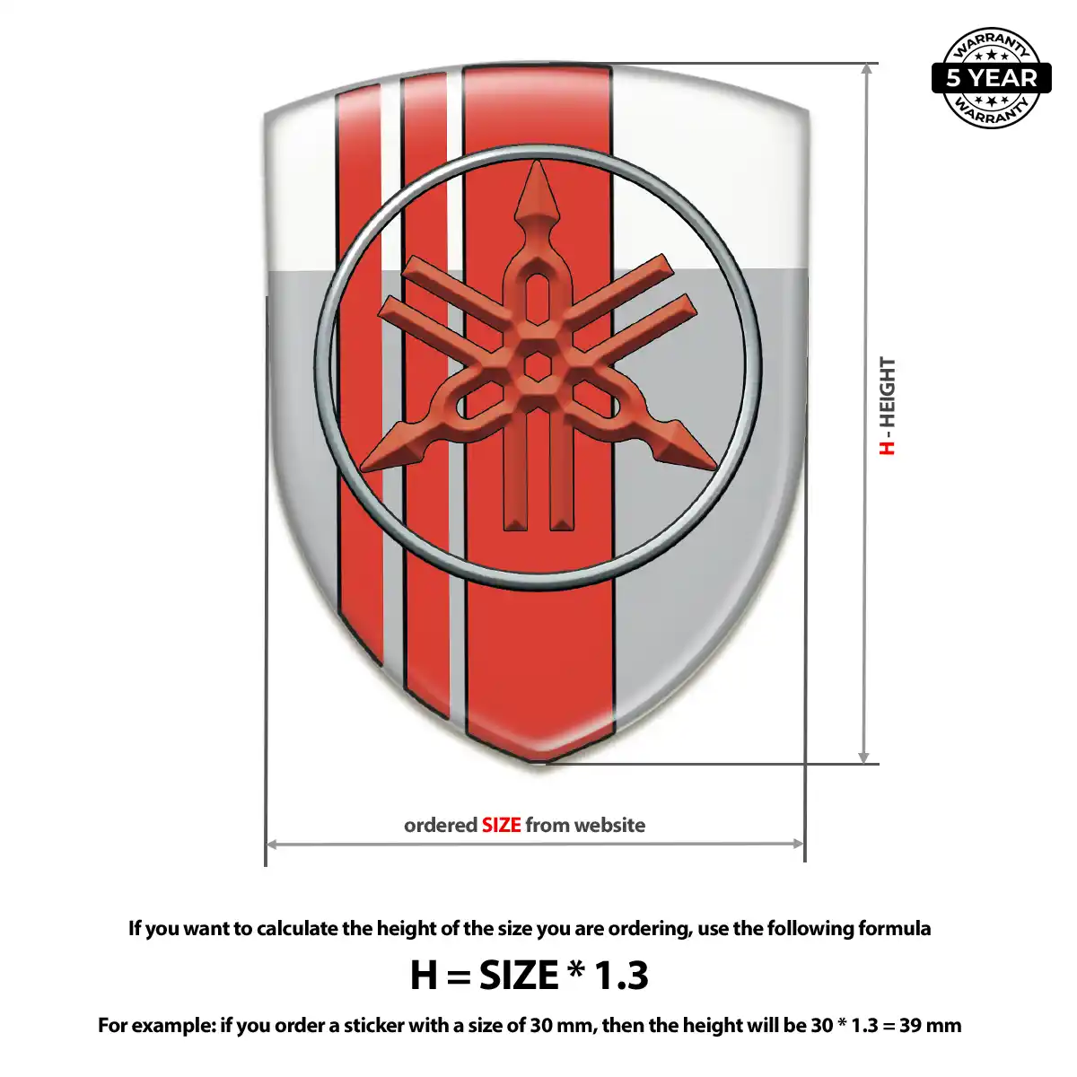 Yamaha Automotive Resin Decal Outer Style