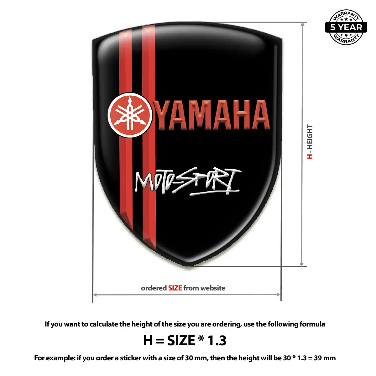 Yamaha Automotive Resin Decal Performance Style