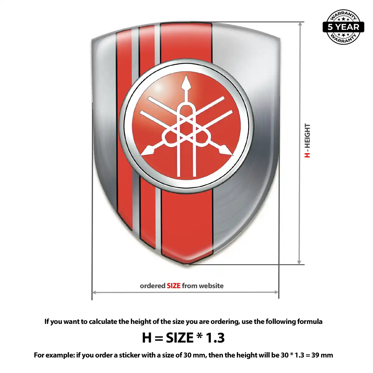 Yamaha Automotive Resin Decal Premium Dome