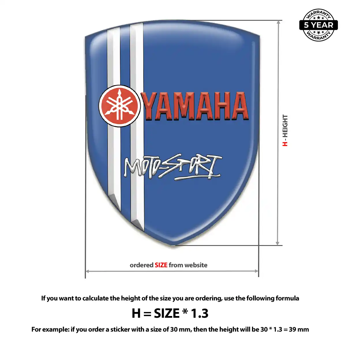 Yamaha Automotive Resin Decal Refined Design