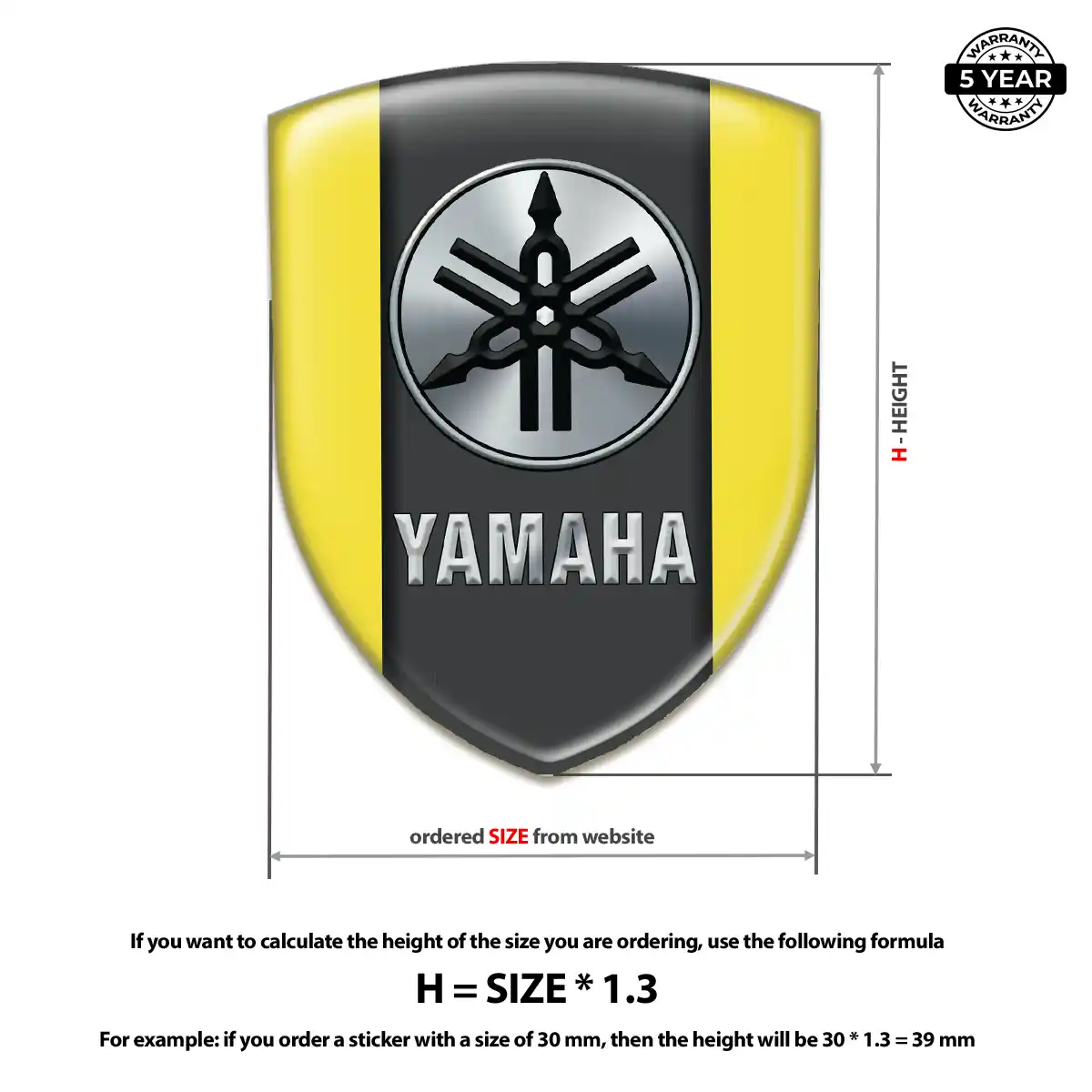 Yamaha Automotive Resin Decal Sleek Style
