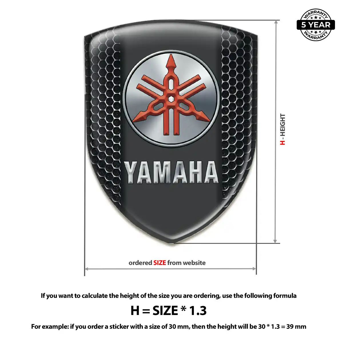 Yamaha Car Badge Sticker Elite Finish
