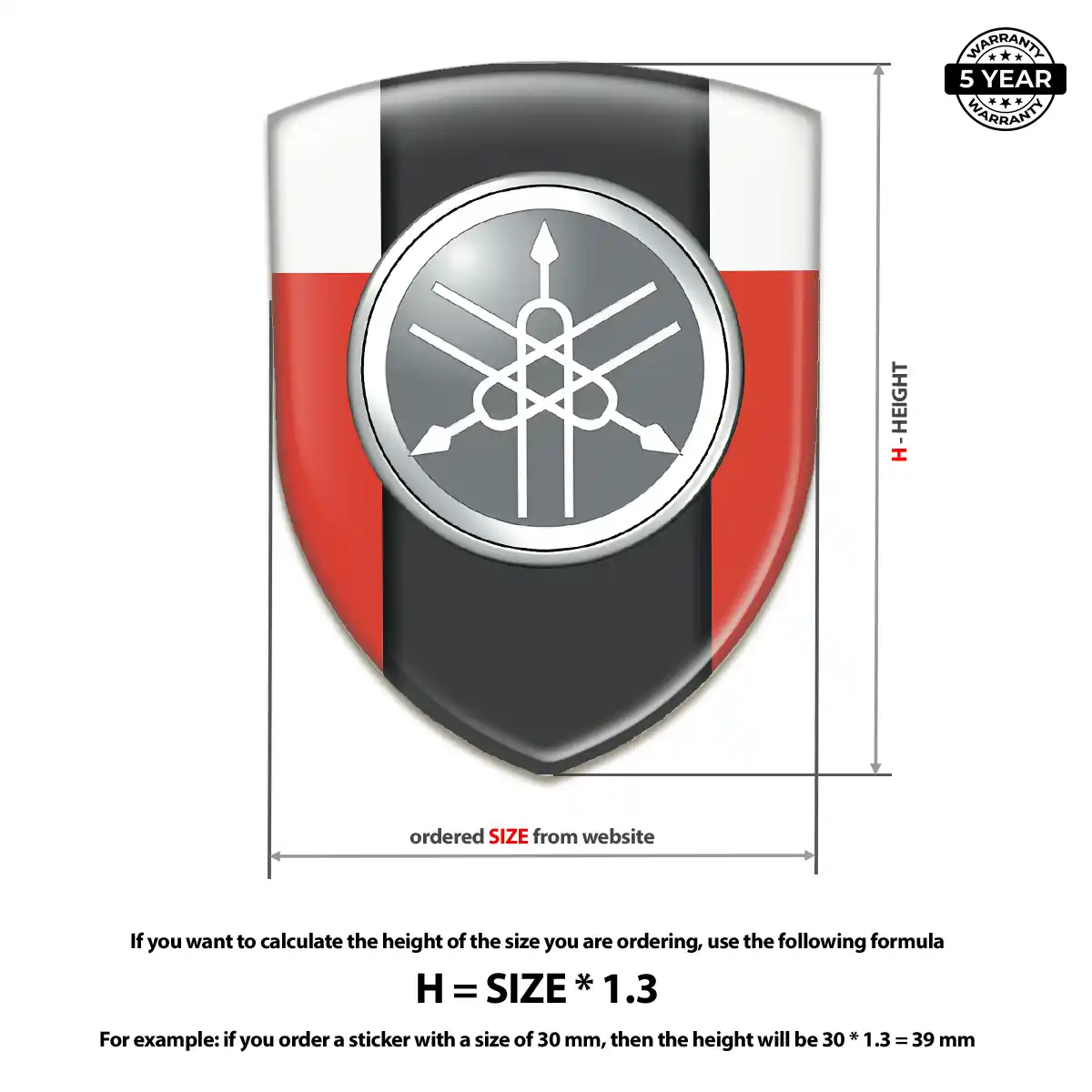 Yamaha Car Badge Sticker Premium Dome