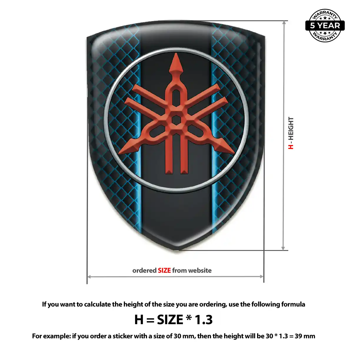 Yamaha Car Badge Sticker Resin Elite