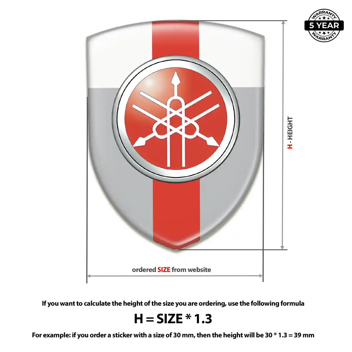 Yamaha Car Badge Sticker Resin Luxe