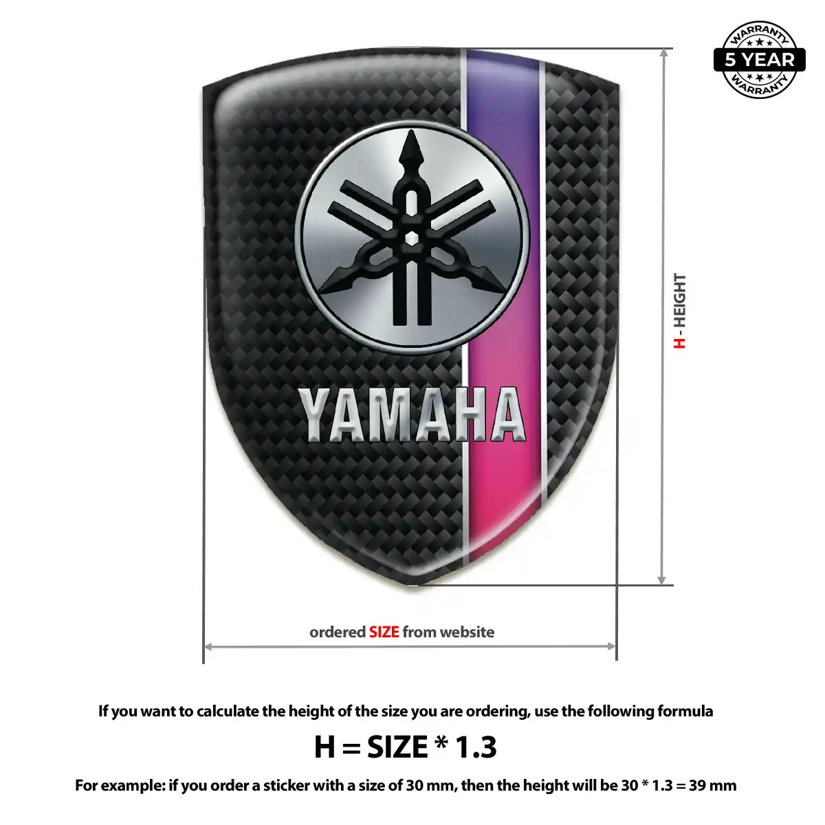 Yamaha Car Badge Sticker Signature Grade