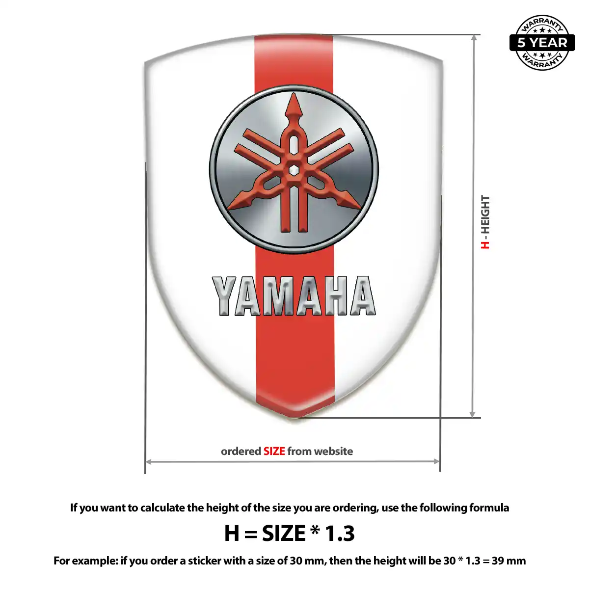 Yamaha Car Emblem Decal Elite Finish